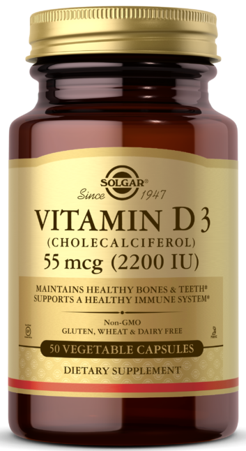 Solgar Vitamin D3 (Cholecalciferol) 55 mcg (2200 IU), 50 капс.